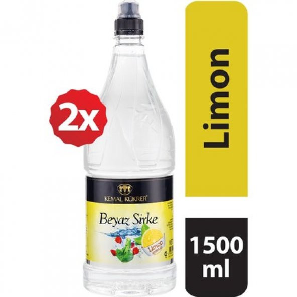 Kemal Kükrer Limon Aromalı Beyaz Sirke (1500 ml x 2 Adet)