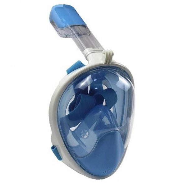 Dalış Şnorkel Maske Aksiyon Kamera Takılan Beden S-M Mavi