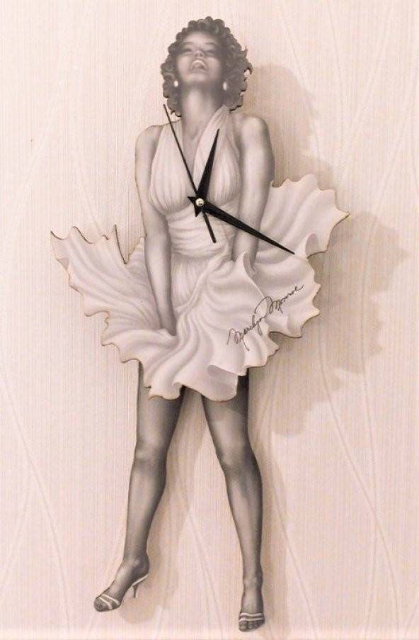 Marilyn Monroe Sallanır Sarkaçlı Duvar Saati
