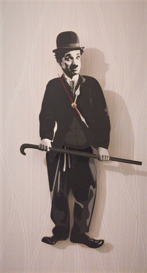Charlie Chaplin Sallanır Sarkaçlı Duvar Saati