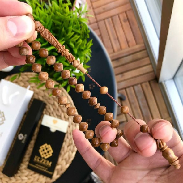 Elzem Tesbih Bilek Boy Oyma İmameli Sistemli Kuka Tesbih - Resim 3