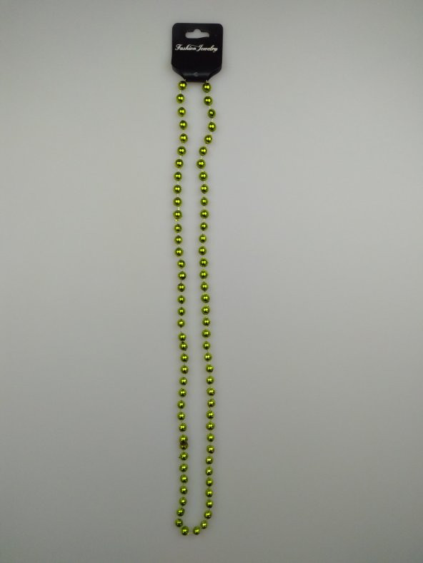 PARTİ KOLYE BONCUK 80CM YEŞİL METALİK