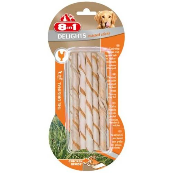 8 in 1 Delight Twisted Sticks Köpek Ödül Kemiği Skt : 01/2027