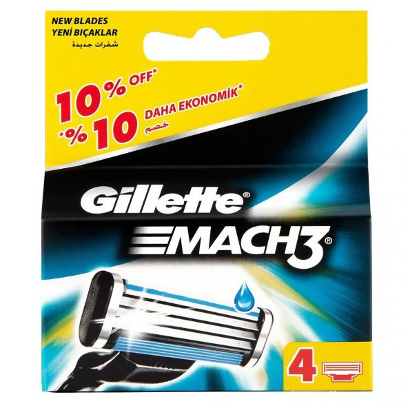Gillette Tıraş Bıçağı Mach3 4lü Yedek Başlık