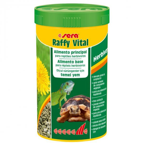 Sera Raffy Vital 250 ml 47 g Skt:01/2023 Sürüngen Yemi Kaplumbağa Yemi