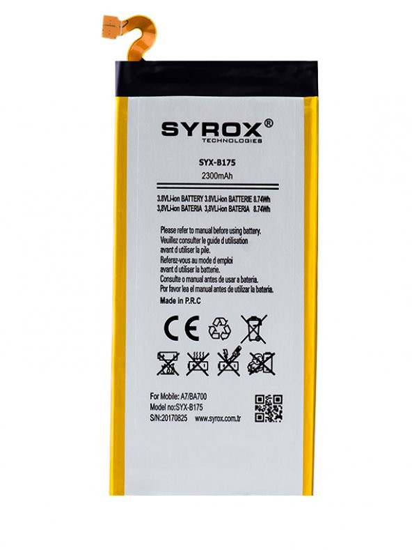 Syrox Samsung Galaxy A7 (BA700) Batarya 2300 mAh B175