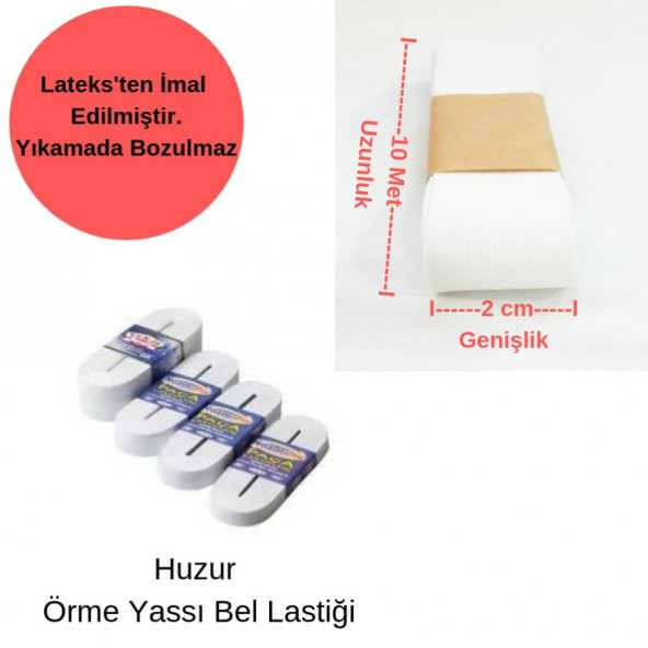 Beyaz Don Lastiği 2 cm Yassı Bel Paça Lastik Maske Lastiği