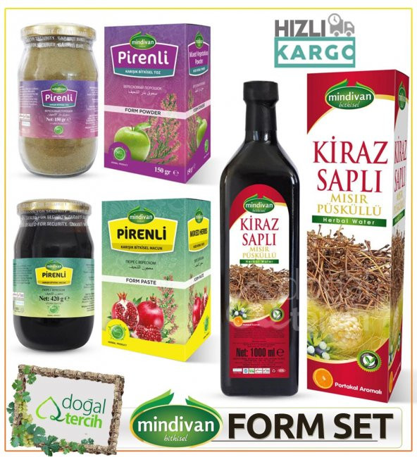 Mindivan SET!Pirenli Toz&Nar Ekşili Karışım&Kirazsaplı Detox Suyu