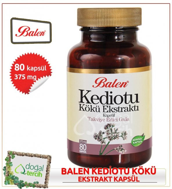 3 x Balen Kediotu Kökü Ektraktı - Valerian- 80 Kapsül ürün görseli