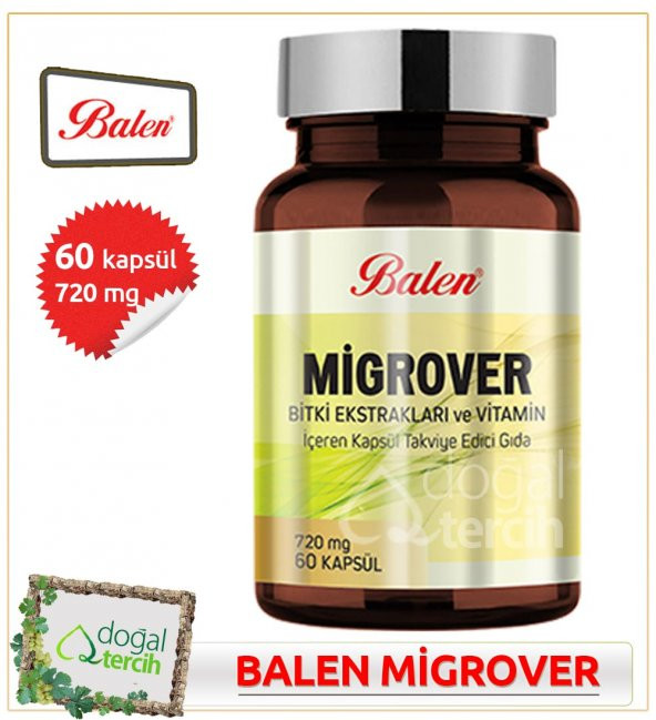 3 x Balen MİGROVER Bitki Ekstraktları ve Vitamin İçeren Kapsül