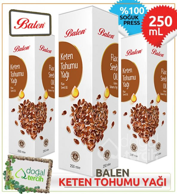 3 x Balen Keten Tohumu Yağı 250 ml