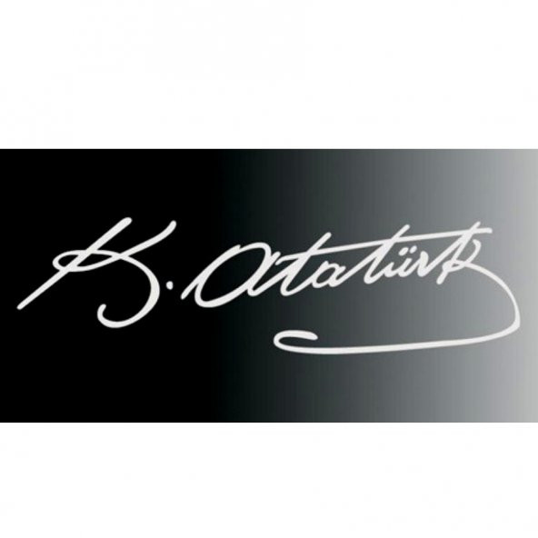 K.Atatürk Beyaz İmza Sticker Atatürk İmza ( 39 Cm ) - 1
