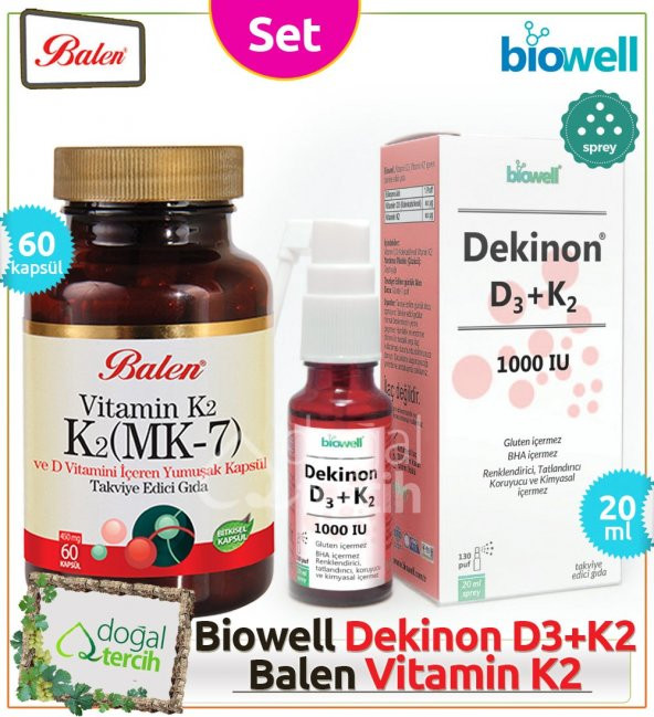 Dekinon SET! D3+K2 Vitamini Sprey+Balen D Vitamini Yumuşak Kapsül