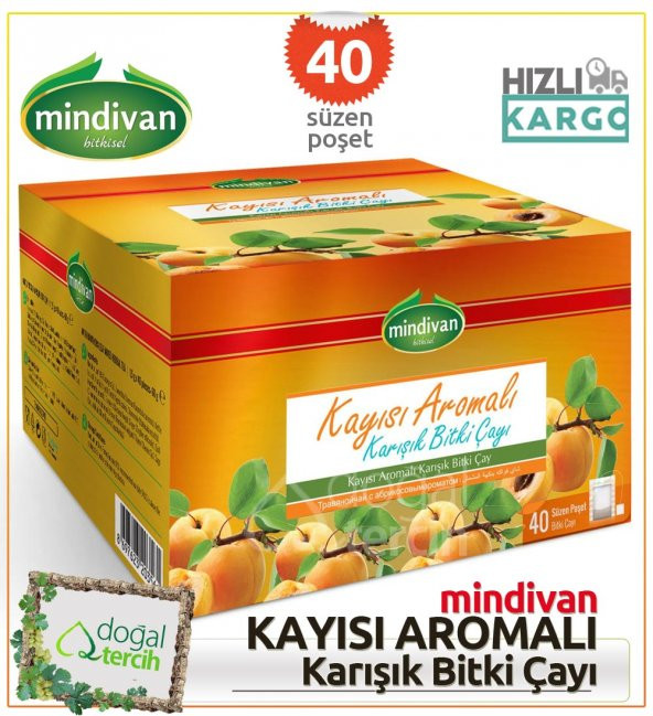 Mindivan Kayısı Aromalı Form Karışık Bitki Çayı