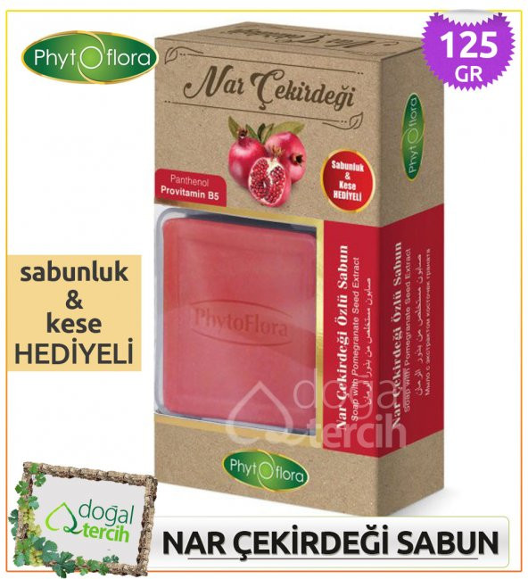 Phytoflora Nar Çekirdeği Özlü Sabun (Sabunluk ve Kese Hediyeli!)
