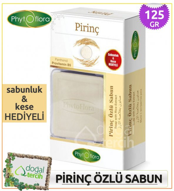 Phytoflora Pirinç Özlü Sabun (Sabunluk ve Kese Hediyeli!) ürün görseli