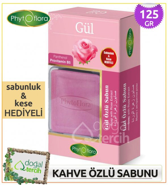 Phytoflora Gül Özlü Sabun (Sabunluk ve Kese Hediyeli!)