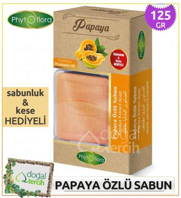 Phytoflora Papaya Özlü Sabun (Sabunluk ve Kese Hediyeli!)