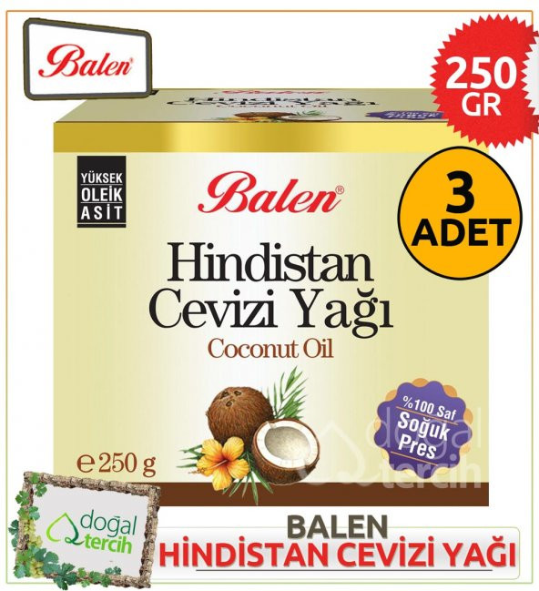 Balen Hindistan Cevizi Yağı 250 gr x 3 Adet