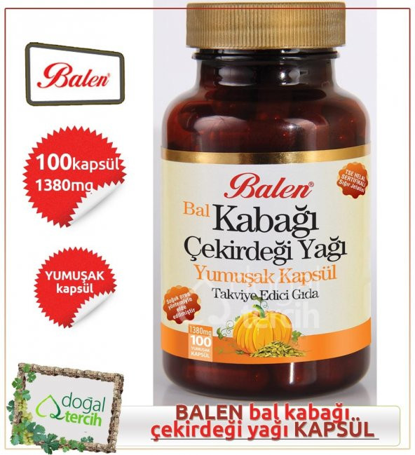Balen Bal Kabağı Çekirdeği Yağı Yumuşak Kapsül 1380mgx100 Softgel