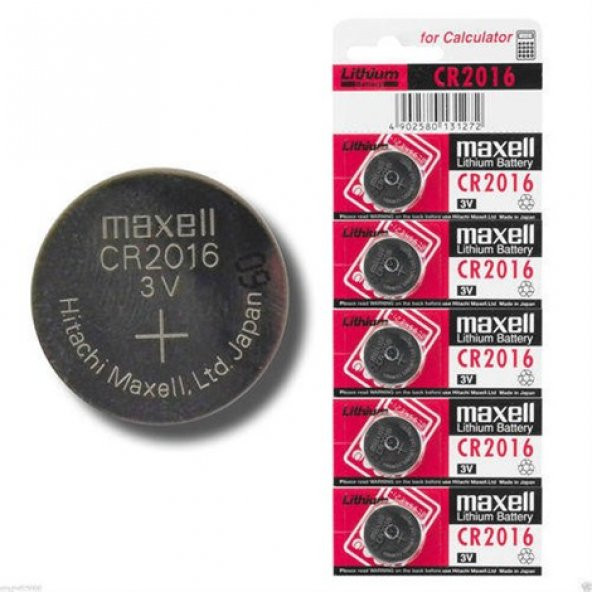 Maxell CR2016 3V Lityum Para Pil 5li Blister