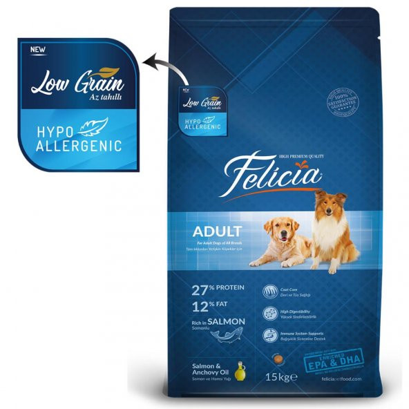 Felicia 1 kg Somonlu Yetişkin Köpek Maması (Bölme)