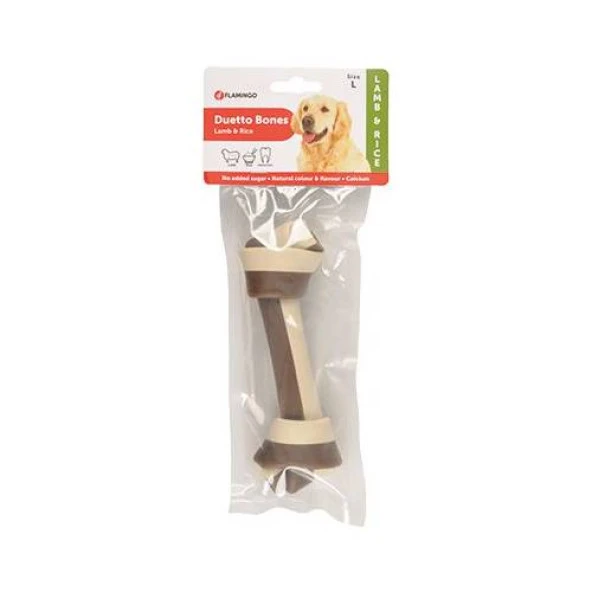 Flamingo Duetto Kuzu ve Pirinçli Köpek Ödül Kemik  Large 150gr Skt:05/2027 - 1