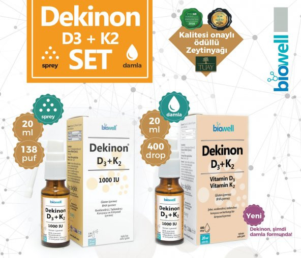 Dekinon D3 + K2 Vitamini SET (Dekinon Damla + Sprey)