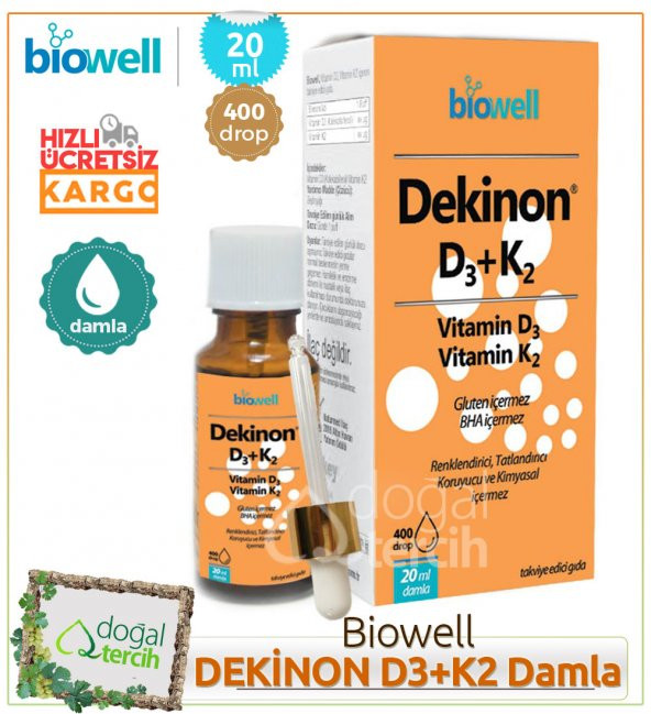 Dekinon D3 + K2 Vitamini 400 Damla 20 ml