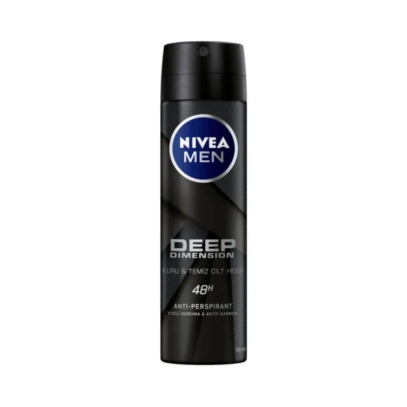 Nıvea Deodorant Men Deep Dımensıon Aktif Karbon 150ml ürün görseli 1