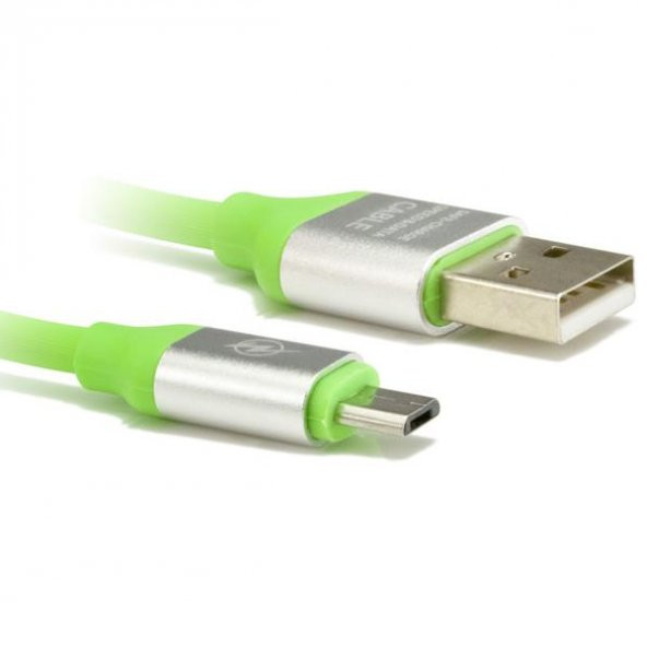 M-TECH MTMUC015Y 5 pin Micro USB Data ve Şarj Kablosu, Yeşil