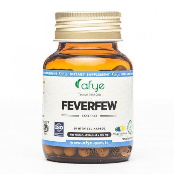 Afye Feverfew Ekstresi 60 Kapsül 498 mg Tanecetum Parthenium Özü