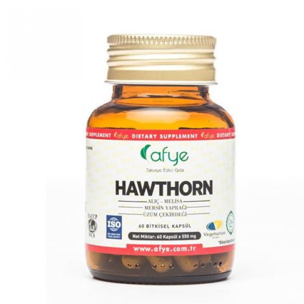 Afye Hawthorn 60 Kapsül 600 mg Alıç-Melisa-Üzüm Çekirdeği Özü