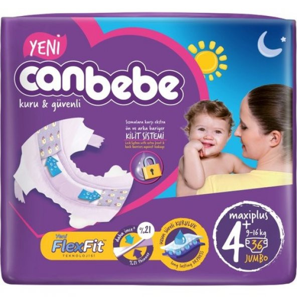 Canbebe Bebek Bezi Jumbo 4+ Beden 36 Adet