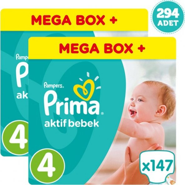 Prima Bebek Bezi Aktif Bebek Pampers Mega Box Plus Maxi 4 Beden 2
