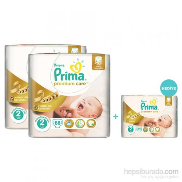 Prima Bebek Bezi Premium Care Jumbo 2li Paket 2 Beden (Tekli Pak