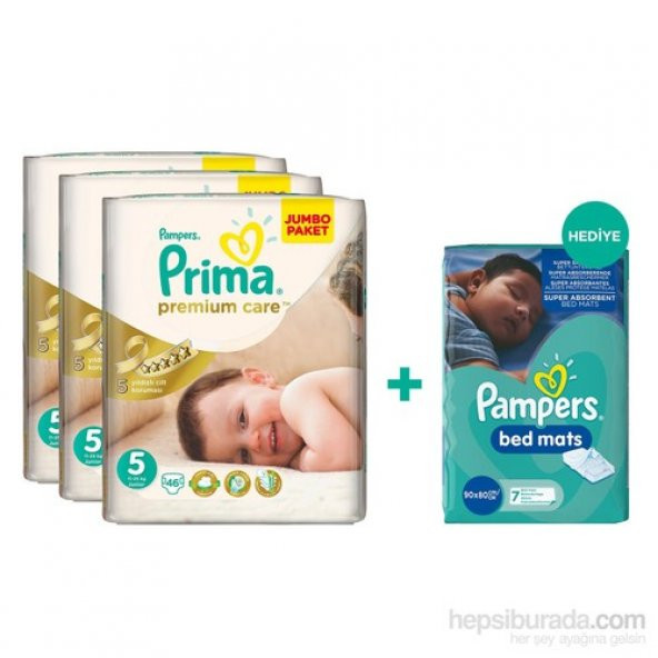 Prima Bebek Bezi Premium Care Mega 3lü Paket 5 Beden 138 Adet