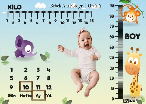 BEBEK AY AY FOTOĞRAF ÇEKİM ÖRTÜSÜ (BOY-KİLO TAKİPLİ) - 2