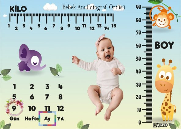 BEBEK AY AY FOTOĞRAF ÇEKİM ÖRTÜSÜ (BOY-KİLO TAKİPLİ) - 4