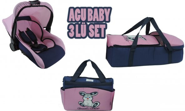 AGU BABY 3 LÜ TAŞIMA SETİ -ANA KUCAĞI-PORTBEBE-BAKIM ÇANTASI - 2