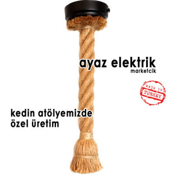50cm Duylu ve Rozanslı 3cm Dekoratif Halat Sarkıt Avize
