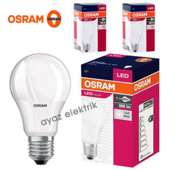 Osram Led Ampul 9 Watt Beyaz Işık Led Ampul 6500K E27, 3 Adet