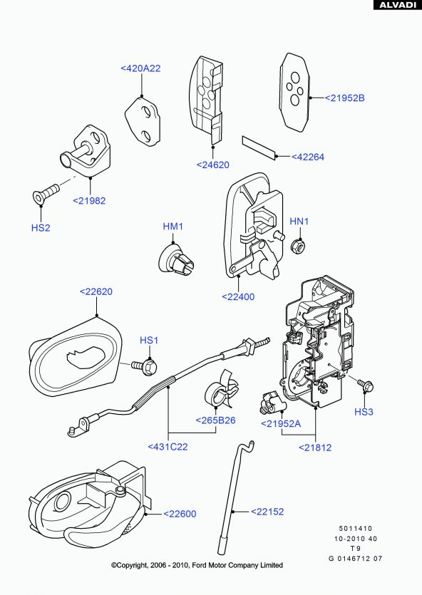 KAPI KİLİT ÇUBUĞU TELİ FORD TRANSİT YC15 V22152 AA - 2