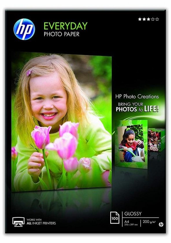 HP Q2510A Fotoğraf Kağıdı, 200gr A4 100yp Parlak Inkjet Photo Paper