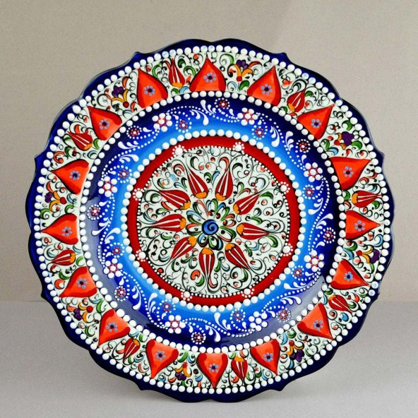 Dekoratif Seramik Tabak 30 cm el işi çini tabak