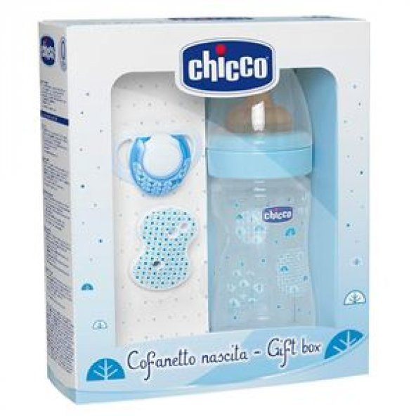 Chicco Yenidoğan Hediye Seti Kaucuk - Mavi