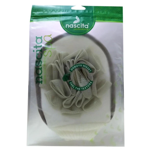 Nascita Spa Kabak Sİsal Koton Lifli Lastikli Kese 16CM x 22CM - 5