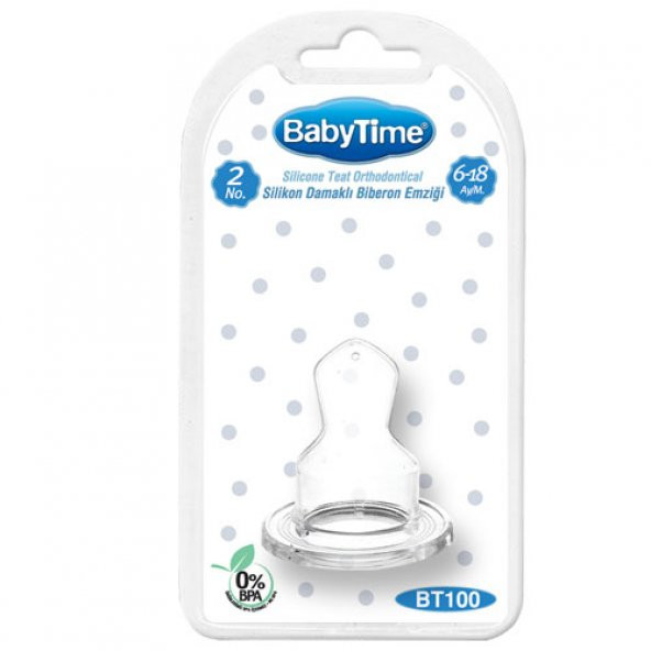 Baby Time Damaklı Silikon No:2 6-18 Ay Biberon Emziği