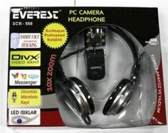 Everest SCH-568 Mikrofonlu Kulaklık + Webcam Set