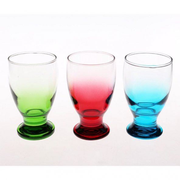 Sigma Glass Mykonos  Kahve Yanı Viski Likör Meşrubat Bardağı Renkli 6li